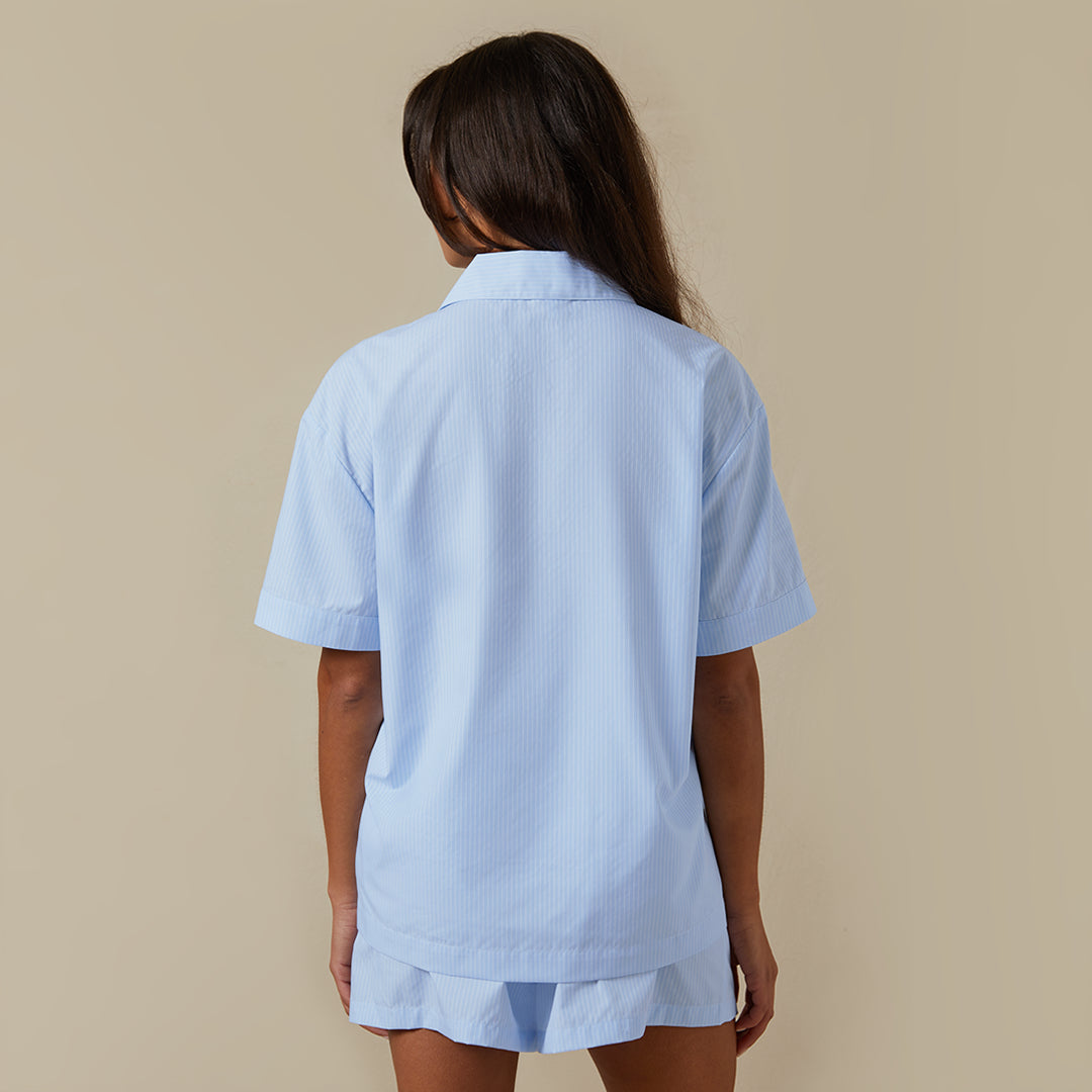 Short Premium Striped PJ Top